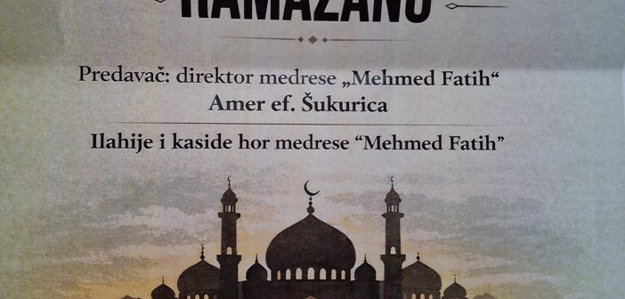 NAJAVA PREDAVANJA “U SUSRET RAMAZANU”