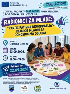 Poziv mladima za učešće na radionici „Participativna demokratija“ – dijalog mladih sa donosiocima odluka