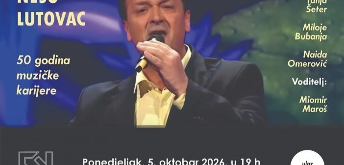 NEŠO LUTOVAC VEČERAS U BERANAMA OBILJEŽAVA 50 GODINA MUZIČKE KARIJERE